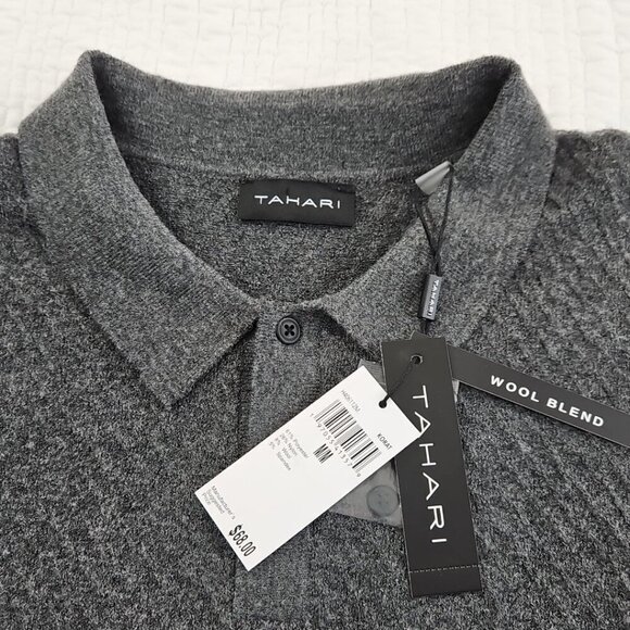 Tahari Wool Blend Sweater Men's Medium Grey Long Sleeve Pullover NWT MSRP $70 - Picture 6 of 16